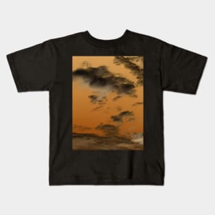 Orange and Black Cloud Print Kids T-Shirt